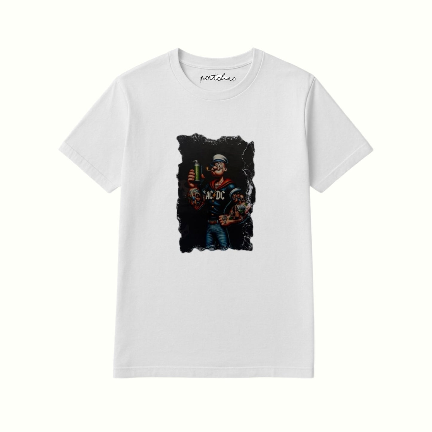 T-shirt bianca rock popeye
